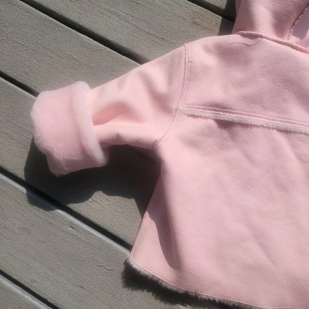 UGG Australia Girl's Sundance Jacket Coat Pink Size 6T Leather Sheepskin